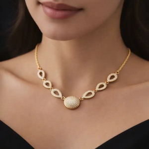 Elegant Gold Sparkle Necklace (3)