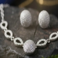 Elegant Silver Sparkle Necklace Set (3)