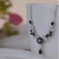 Glamorous Silver-Plated Crystal Necklace Set (5)